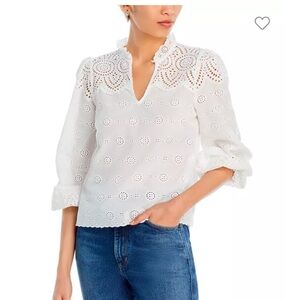Aqua Eyelet Top